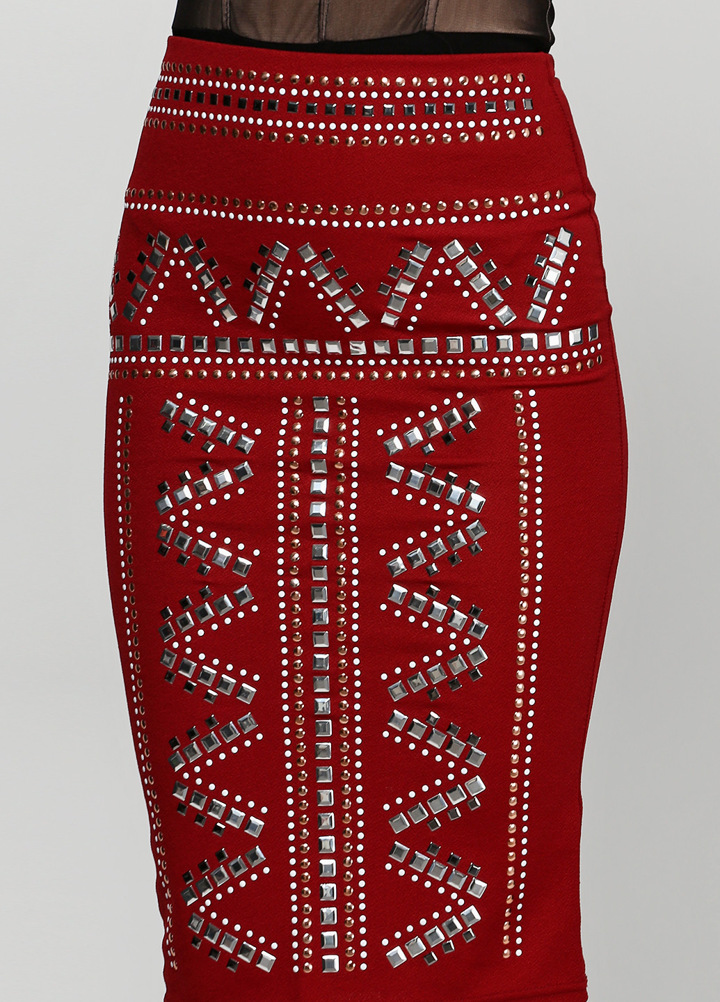 Красная кэжуал с орнаментом юбка Missguided карандаш