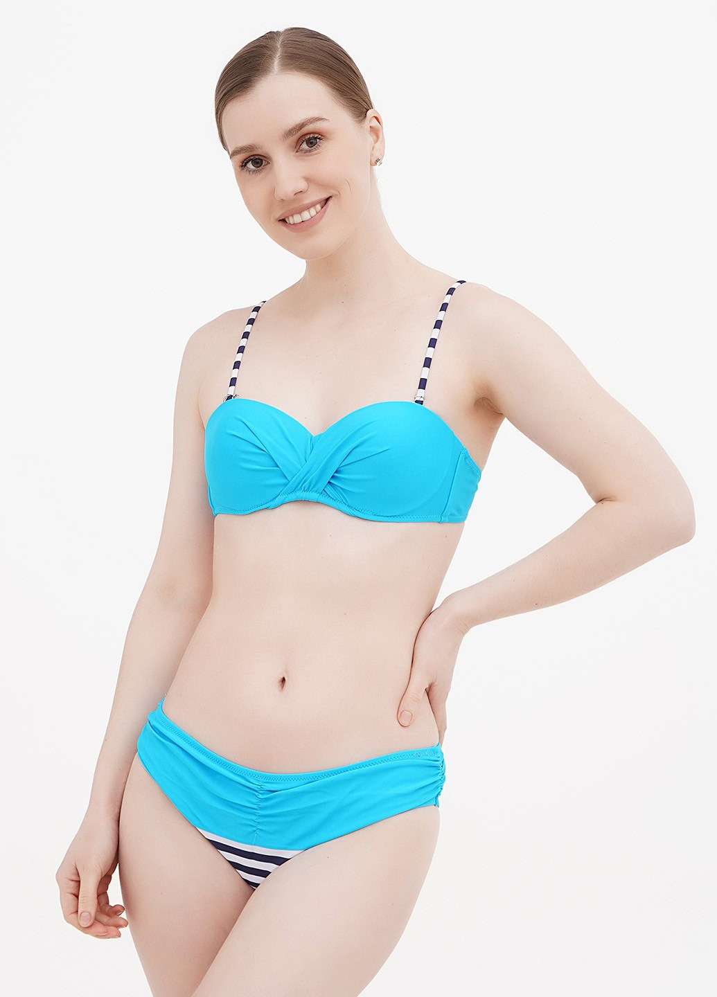 Голубой летний купальник (лиф, трусики) балконет, раздельный Rivage Line