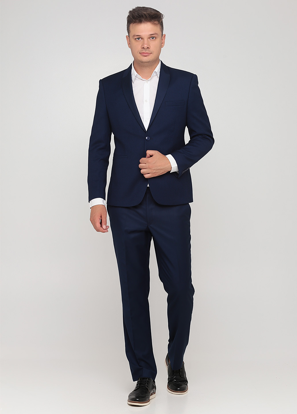 Темно-синий демисезонный костюм (пиджак, брюки) брючный Federico Cavallini