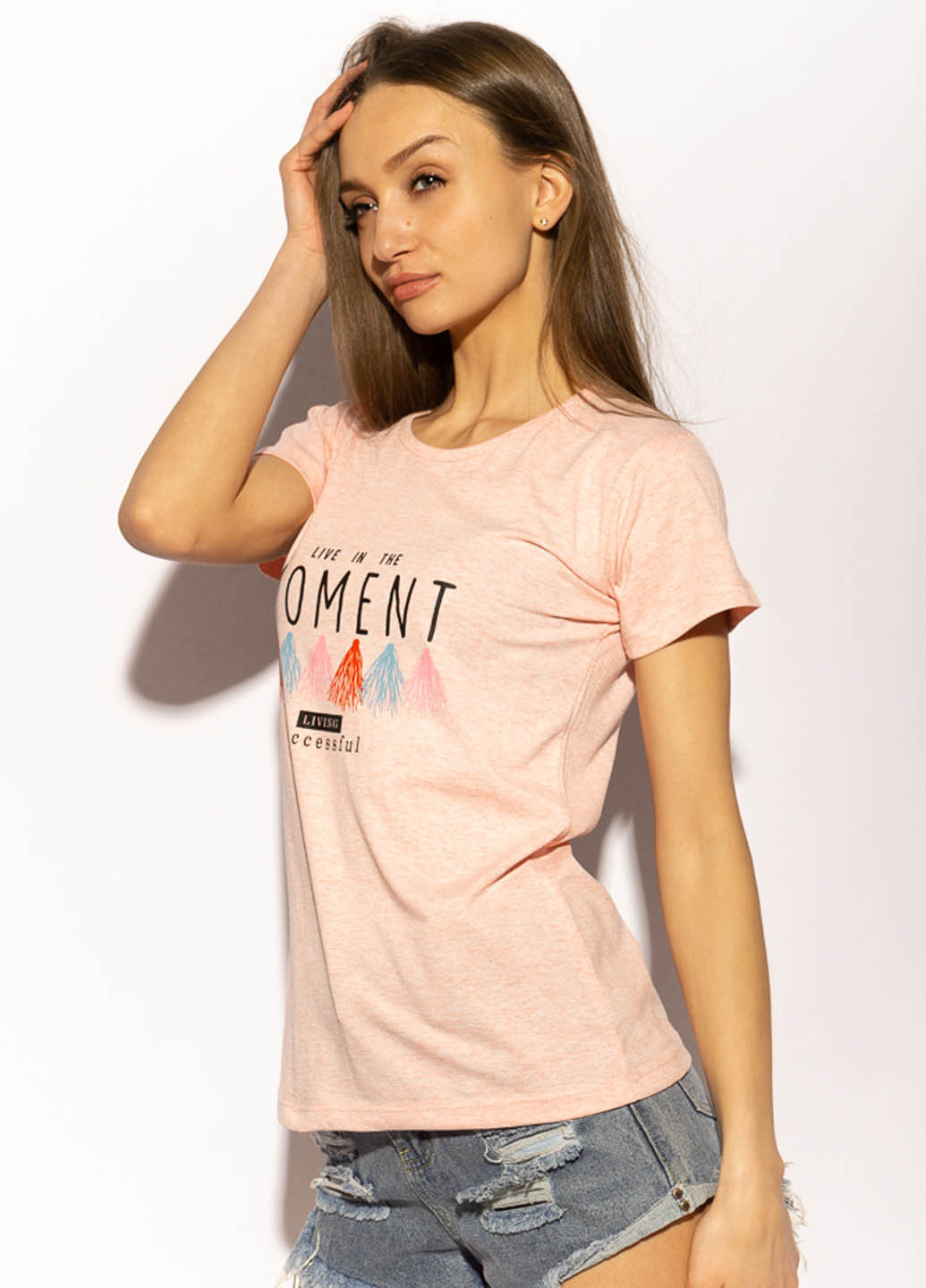 Світло-рожева літня футболка Time of Style