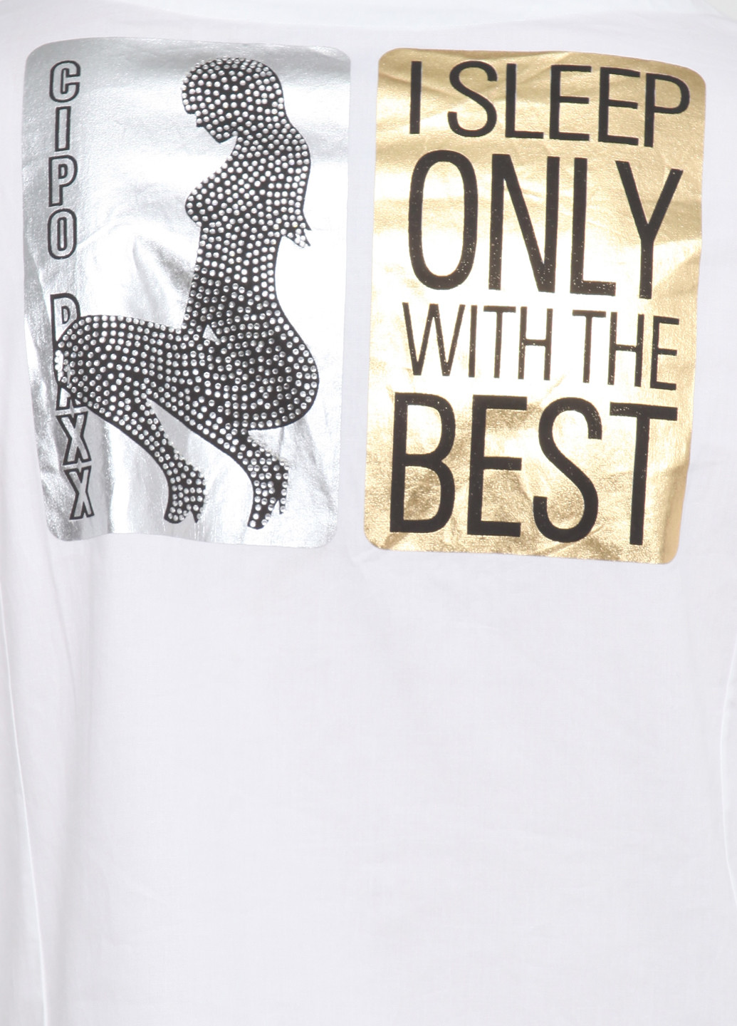 Белая кэжуал рубашка однотонная Cipo & Baxx с коротким рукавом