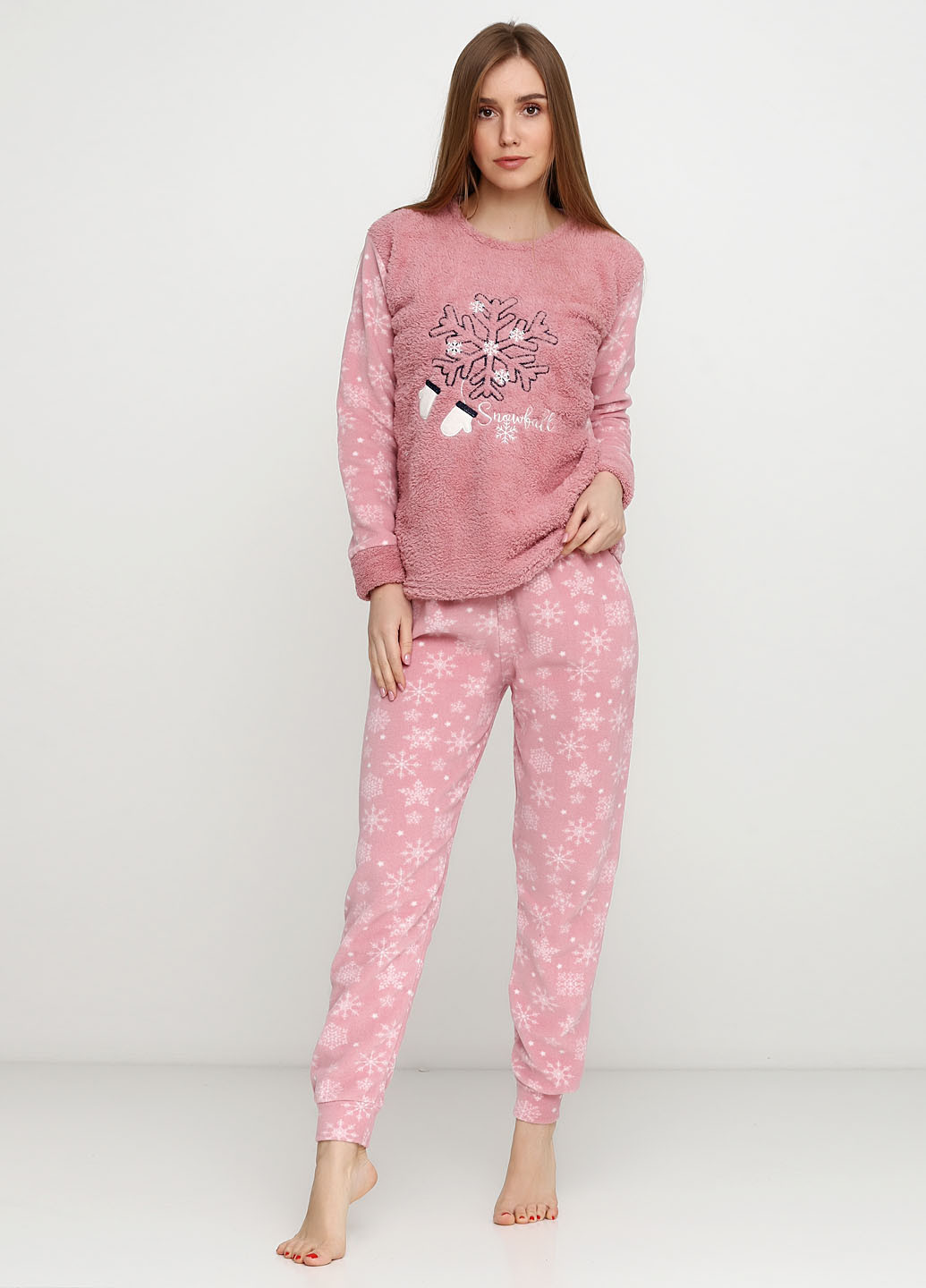 Розовая всесезон пижама кофта + брюки Fawn