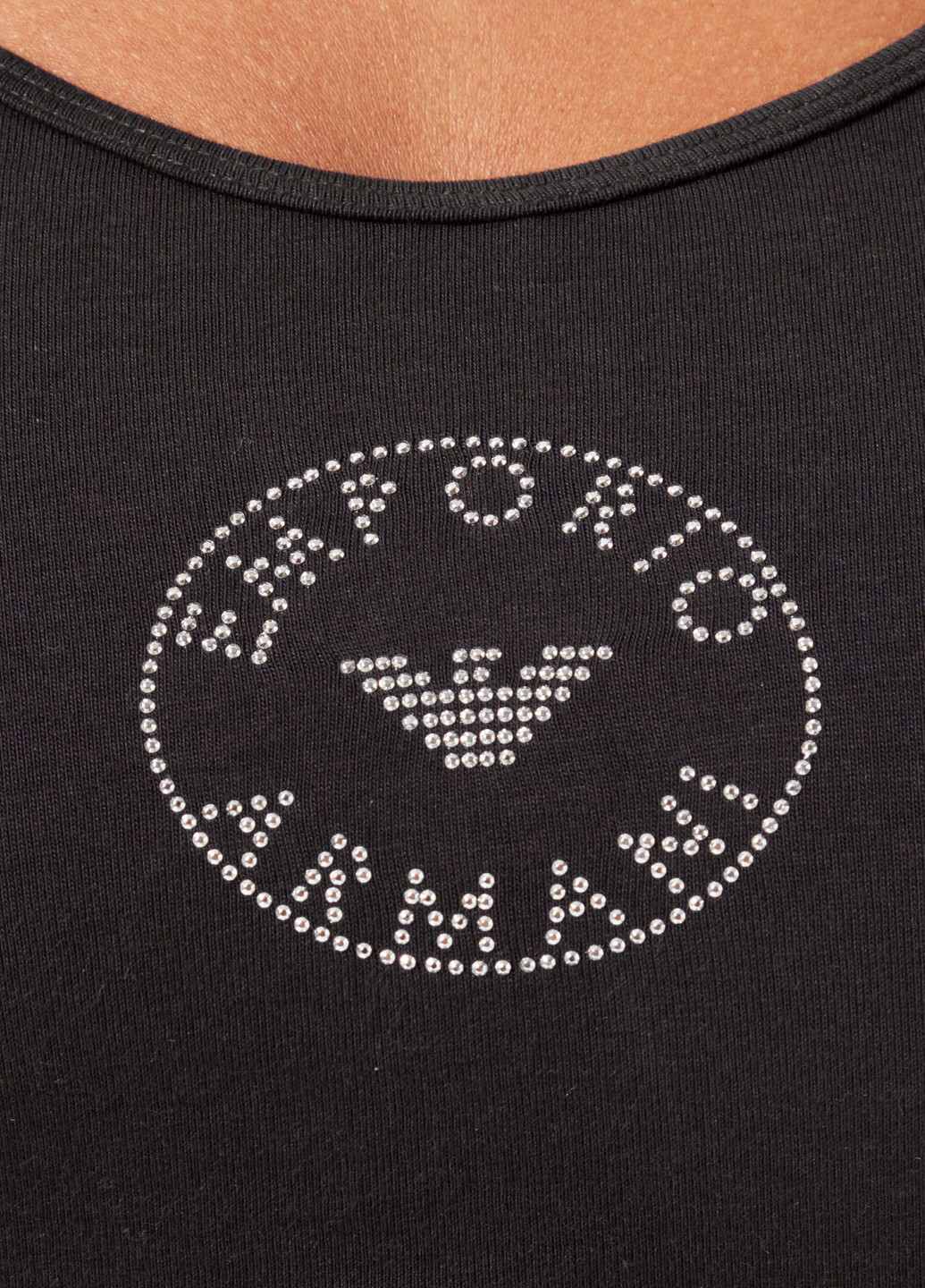 Чёрный топ бюстгальтер Emporio Armani без косточек хлопок