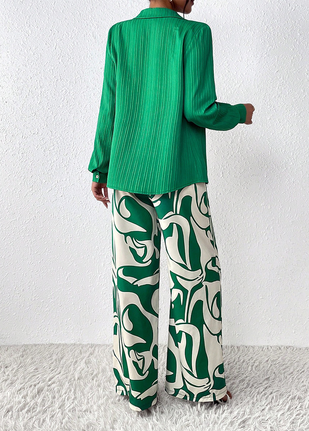 Комбинированный демисезонный комплект (рубашка, брюки) SHEIN