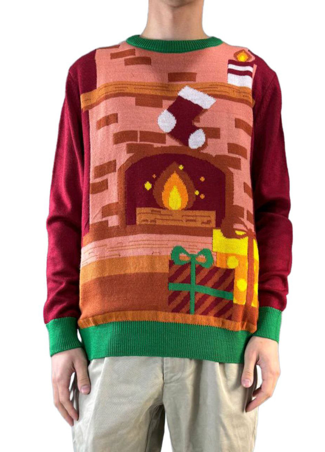 Комбінований зимовий светр джемпер H&M