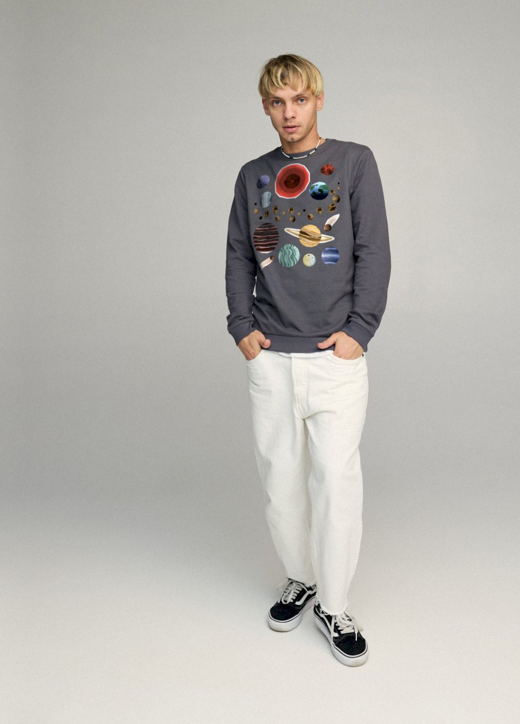 Темно-серый свитшот мужской basic /no flis/ YAPPI (252258720)