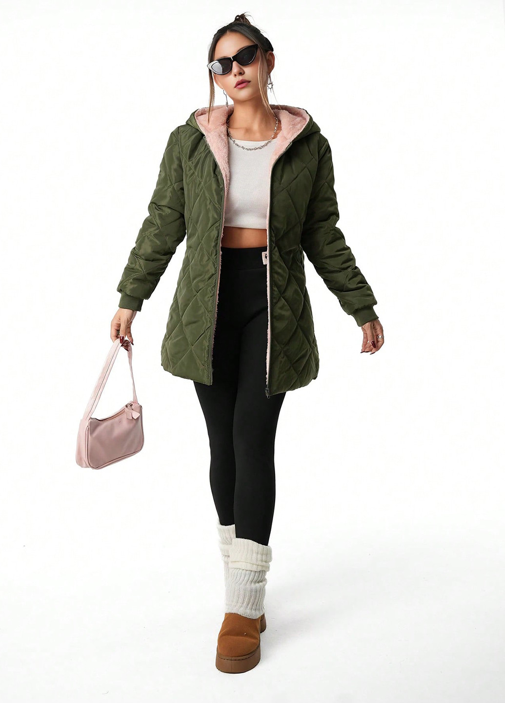 Зелена демісезонна куртка SHEIN