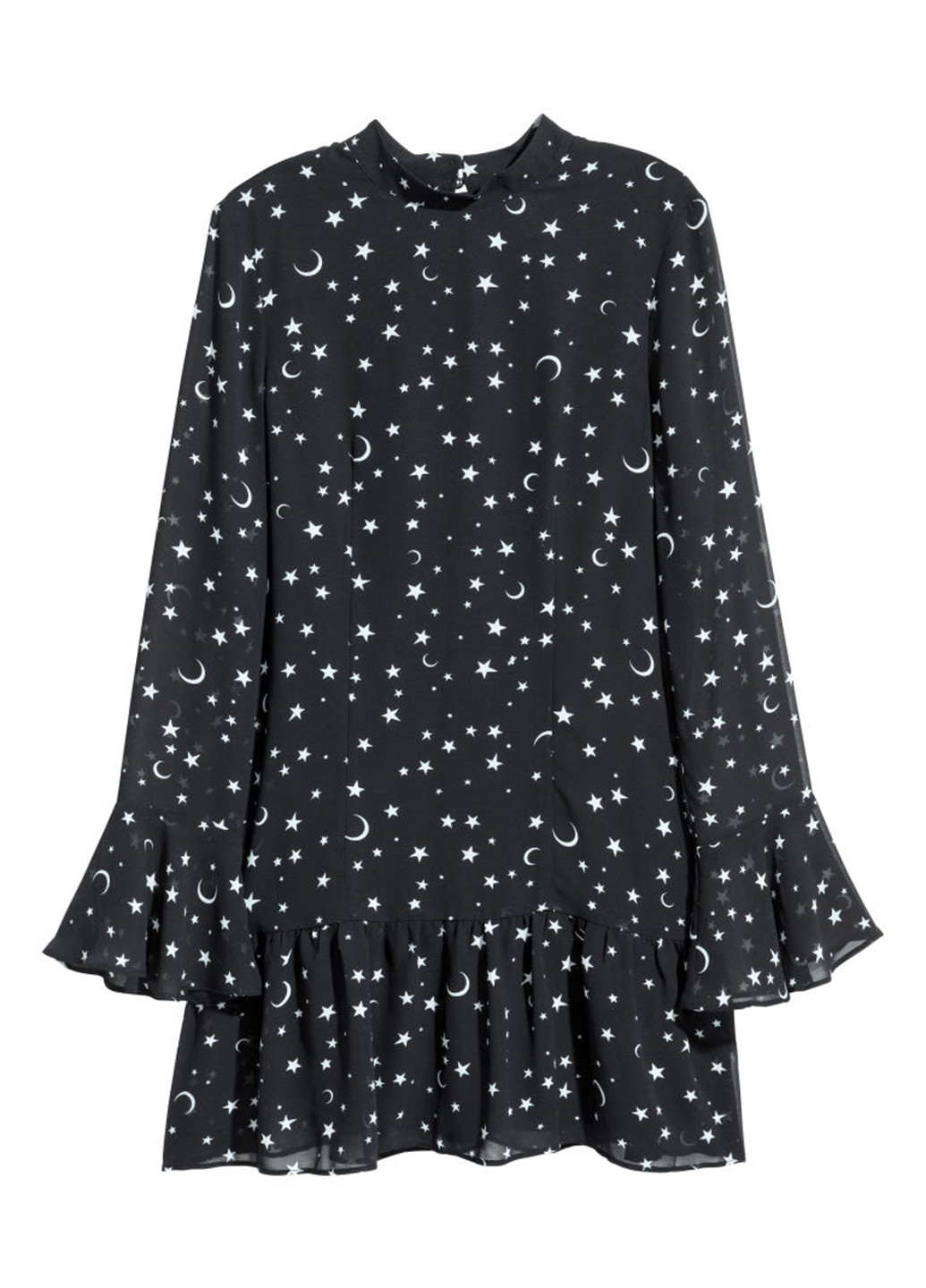 Черное кэжуал платье H&M звезды