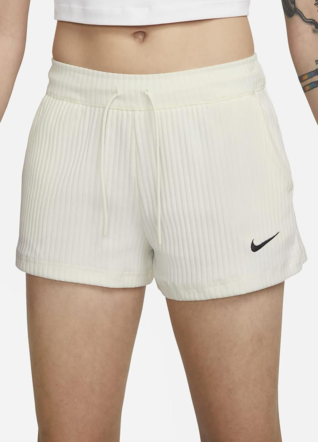 Шорти DV7862-133 Nike Sportswear High-Waisted Ribbed Jersey Shorts (321963431)