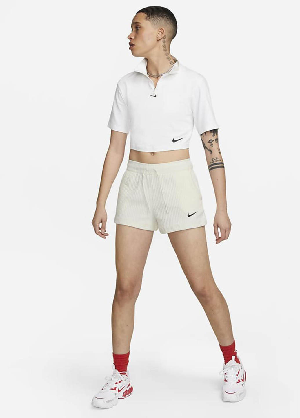 Шорти DV7862-133 Nike Sportswear High-Waisted Ribbed Jersey Shorts (321963431)
