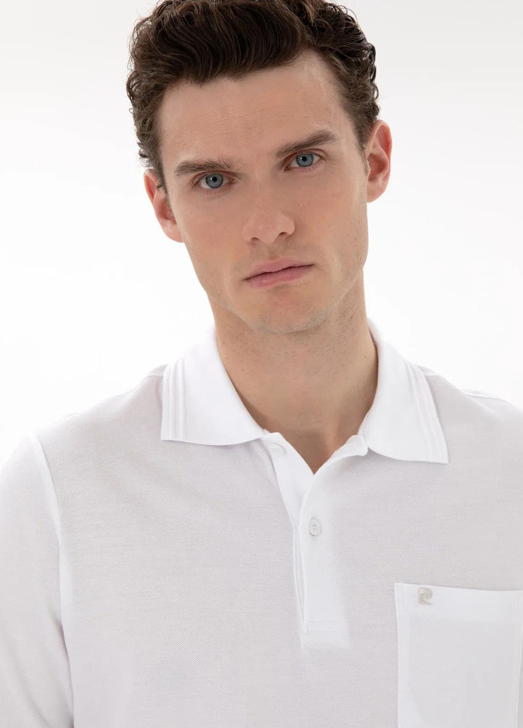 Белая футболка-поло для мужчин Pierre Cardin однотонная