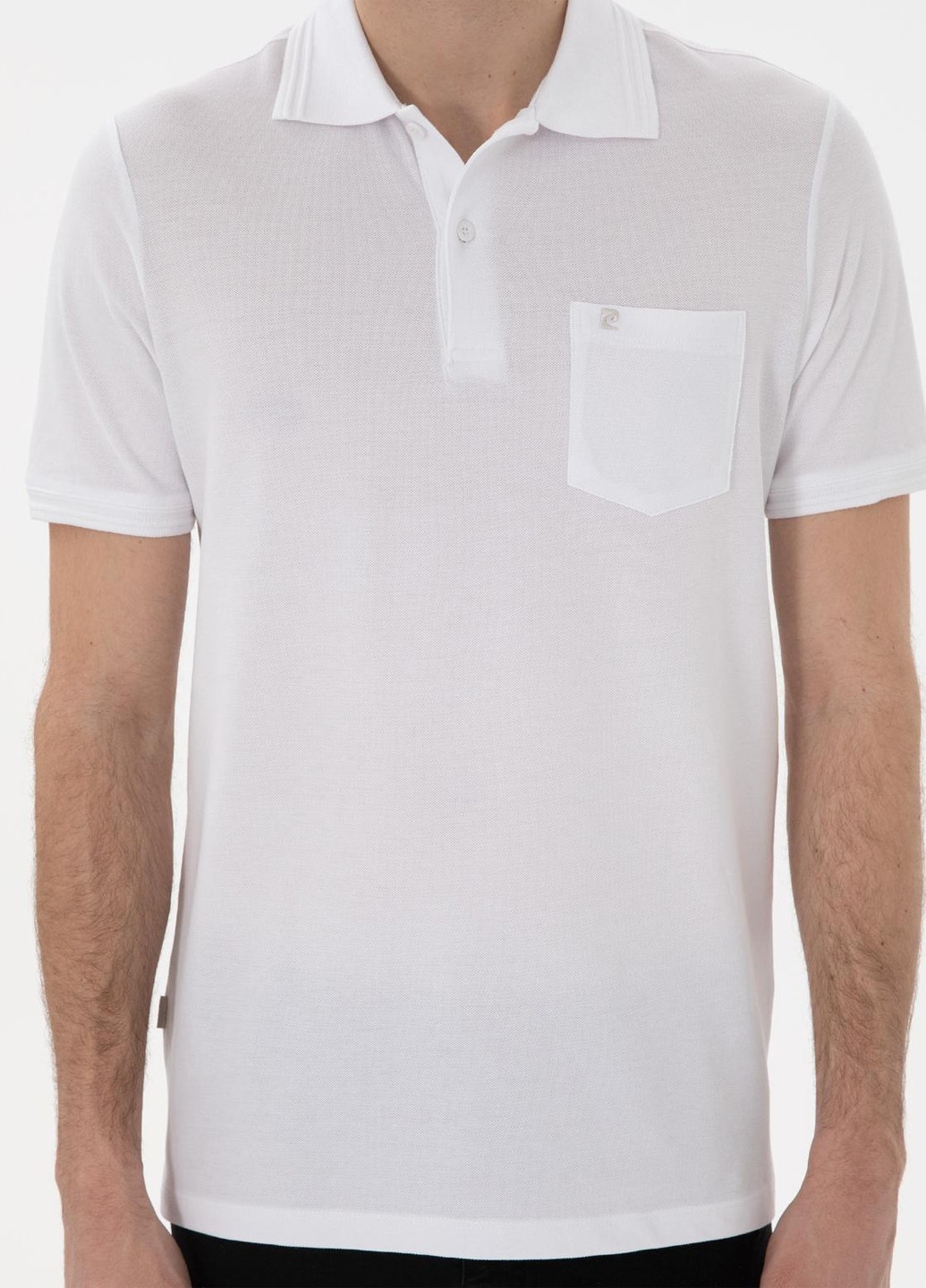Белая футболка-поло для мужчин Pierre Cardin однотонная