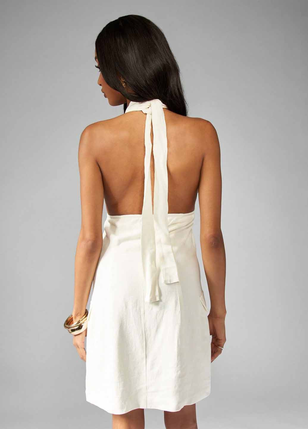 Молочна кежуал сукня з відкритою спиною SHEIN однотонна