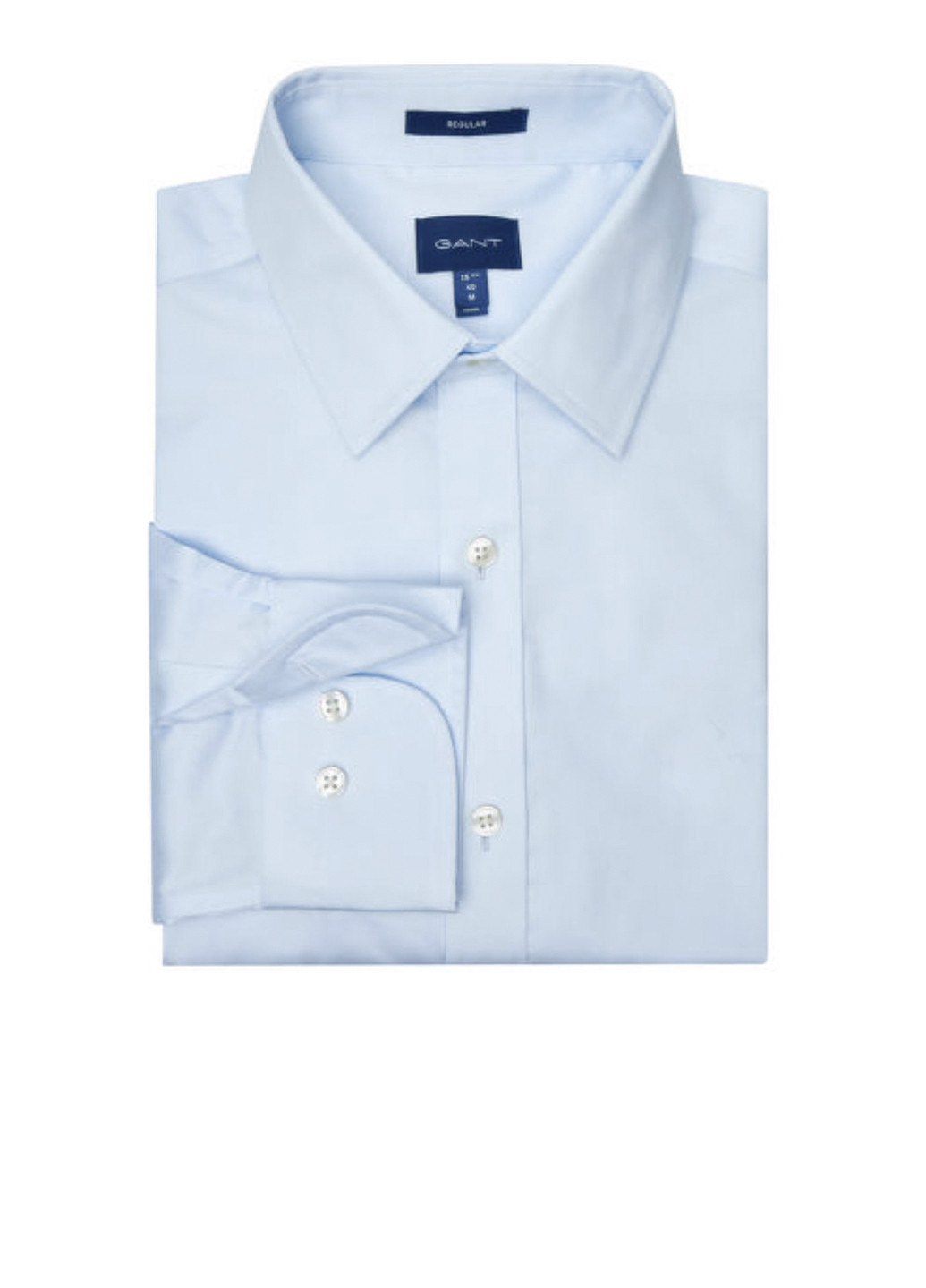 Голубой классическая рубашка однотонная Gant