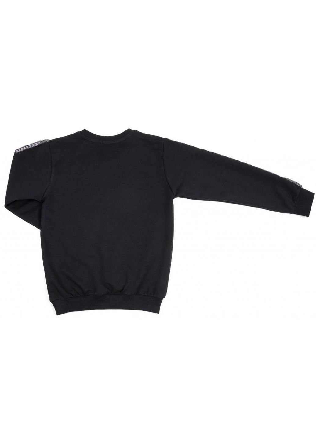 Чорний демісезонний костюм десткий з срібними лампасами (12973-152g-black) Breeze