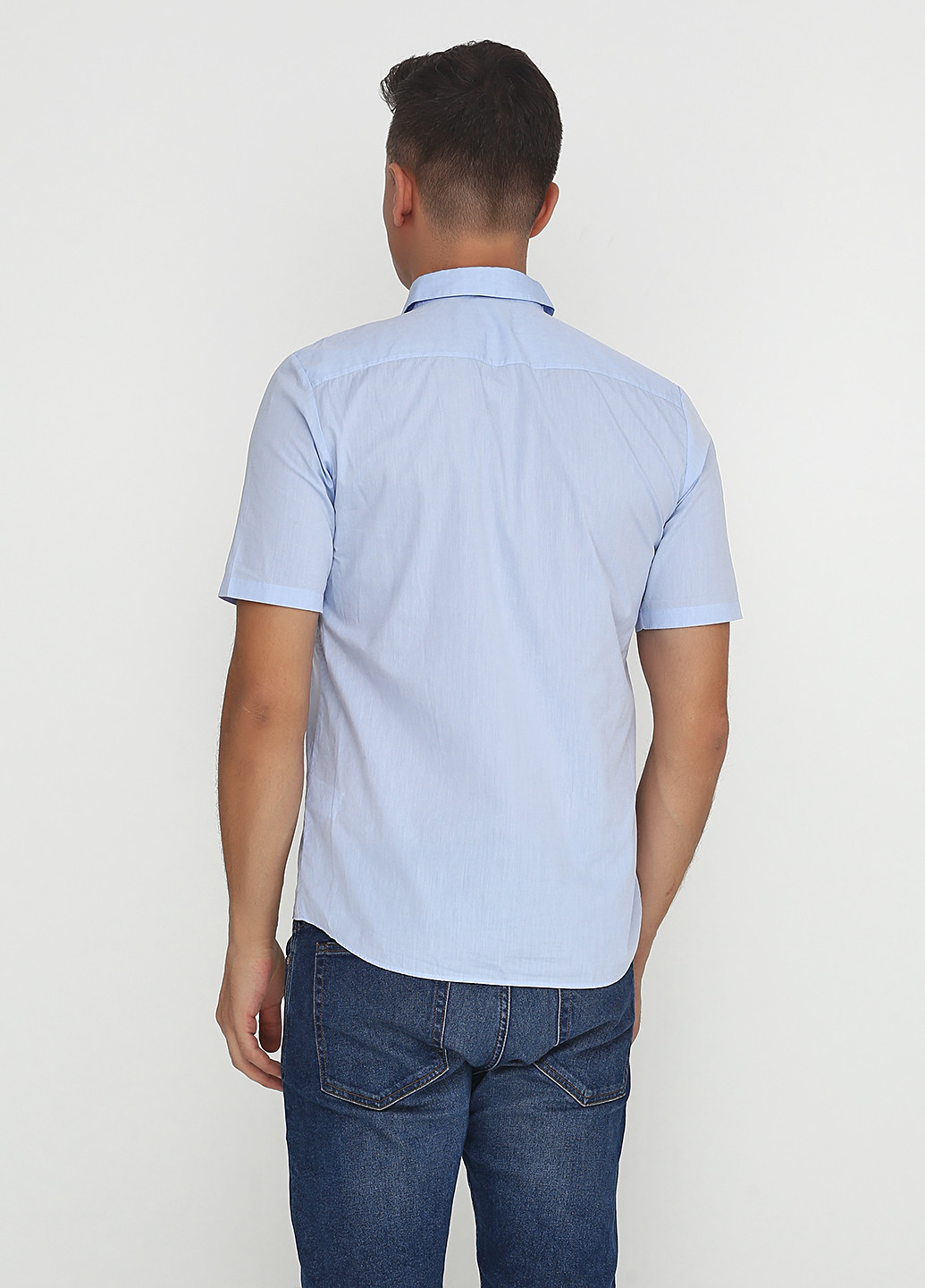 Голубой кэжуал рубашка однотонная Cos с коротким рукавом