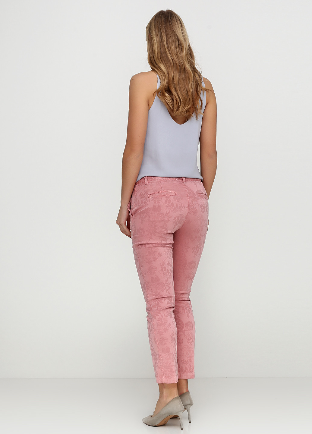 Бледно-розовые кэжуал демисезонные зауженные брюки Gap