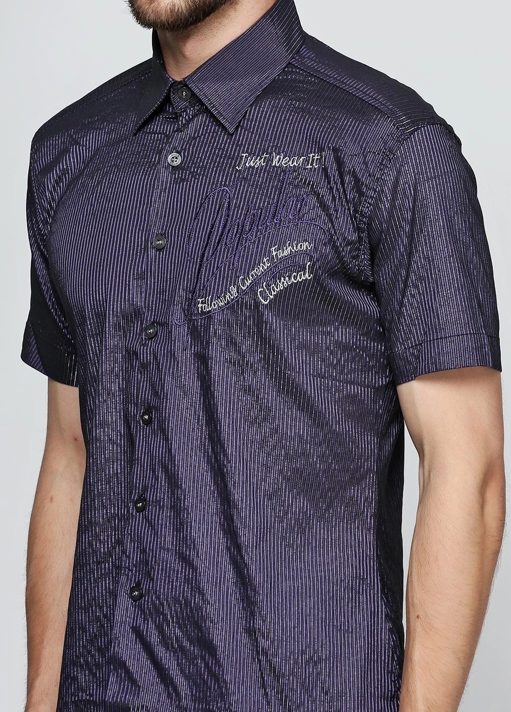 Фиолетовая кэжуал рубашка в полоску Zoor