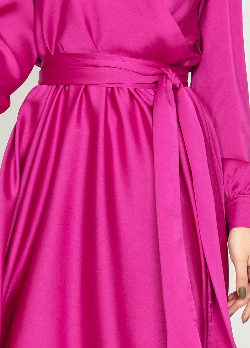 Фуксиновое (цвета Фуксия) кэжуал платье Seam однотонное