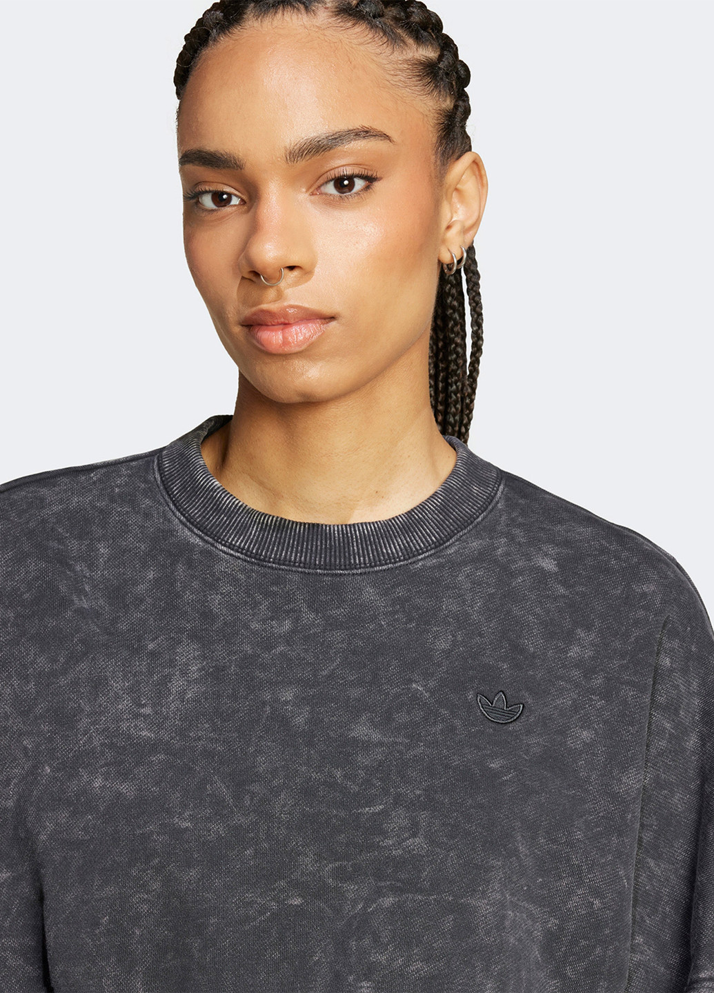 Серый свитшот adidas тай-дай без декора (329059690)