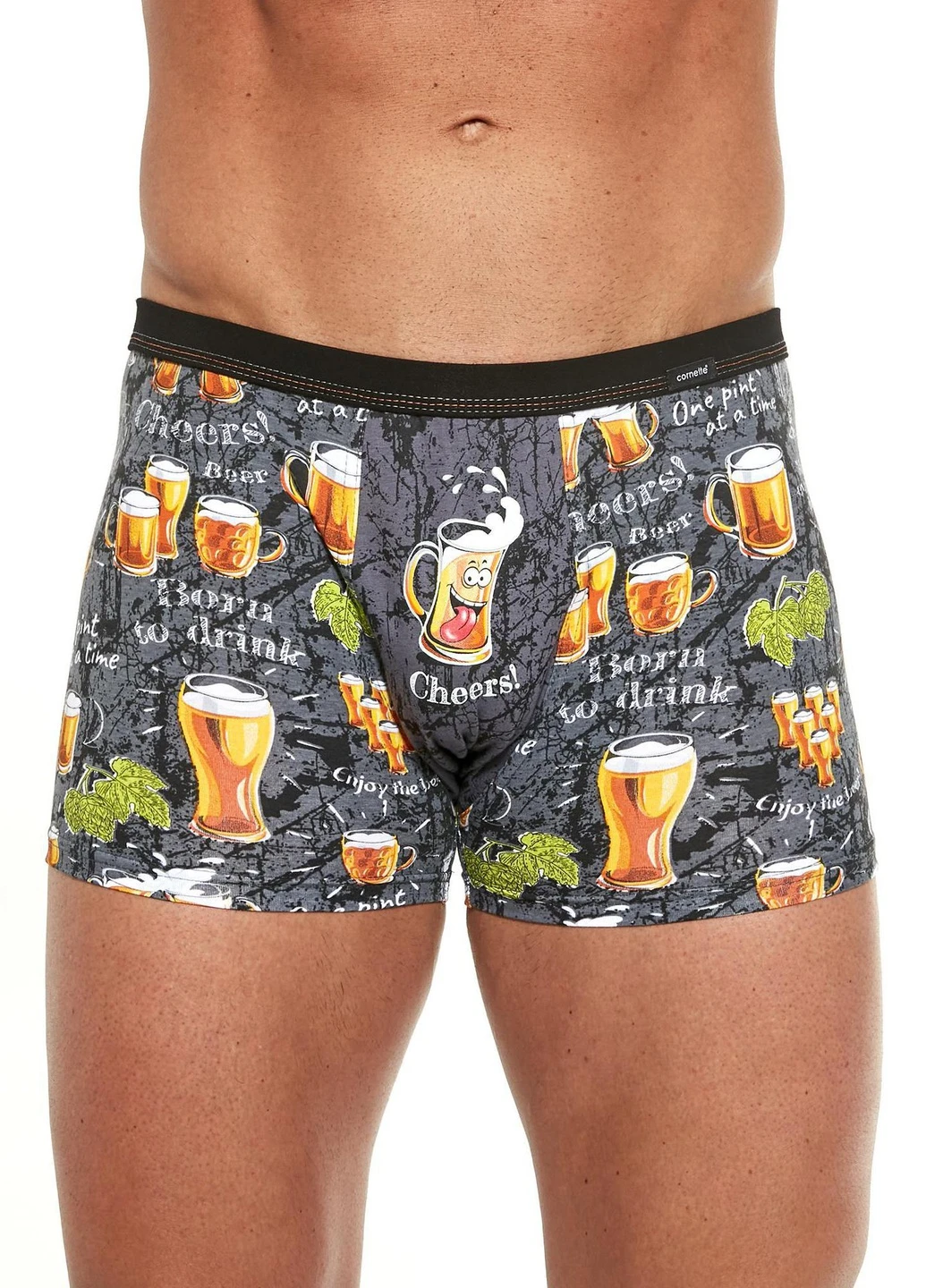 Труси-шорти чоловічі Tattoo 201 Beer mug L графітово-помаранчевий 280-22 Cornette (254317093)
