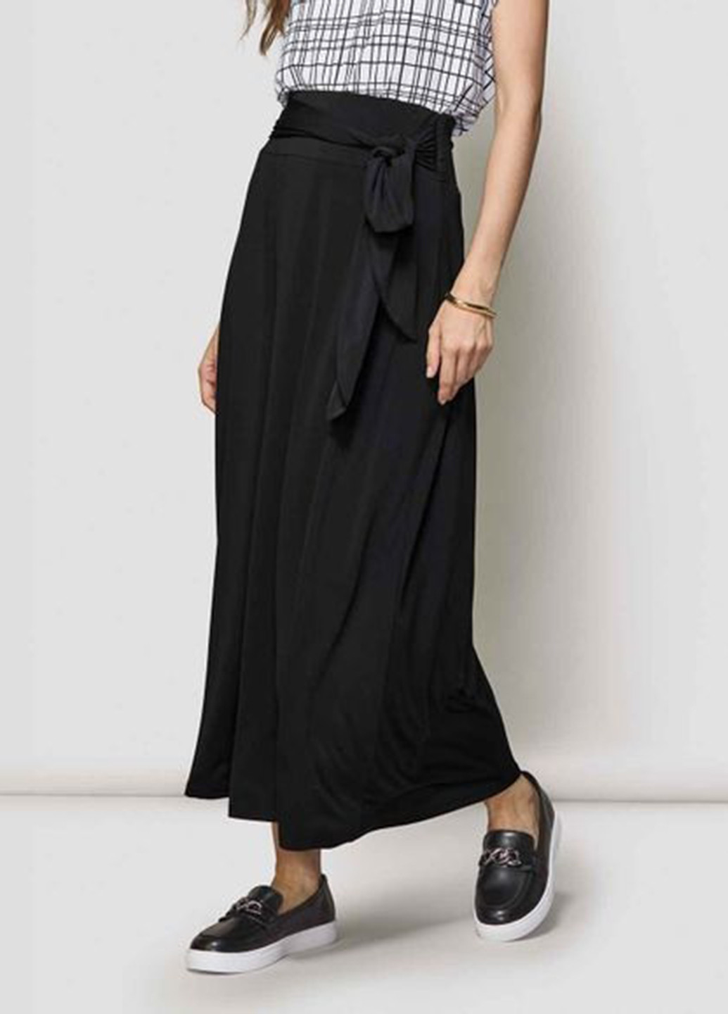 Черная кэжуал однотонная юбка Studio 1886 а-силуэта (трапеция)