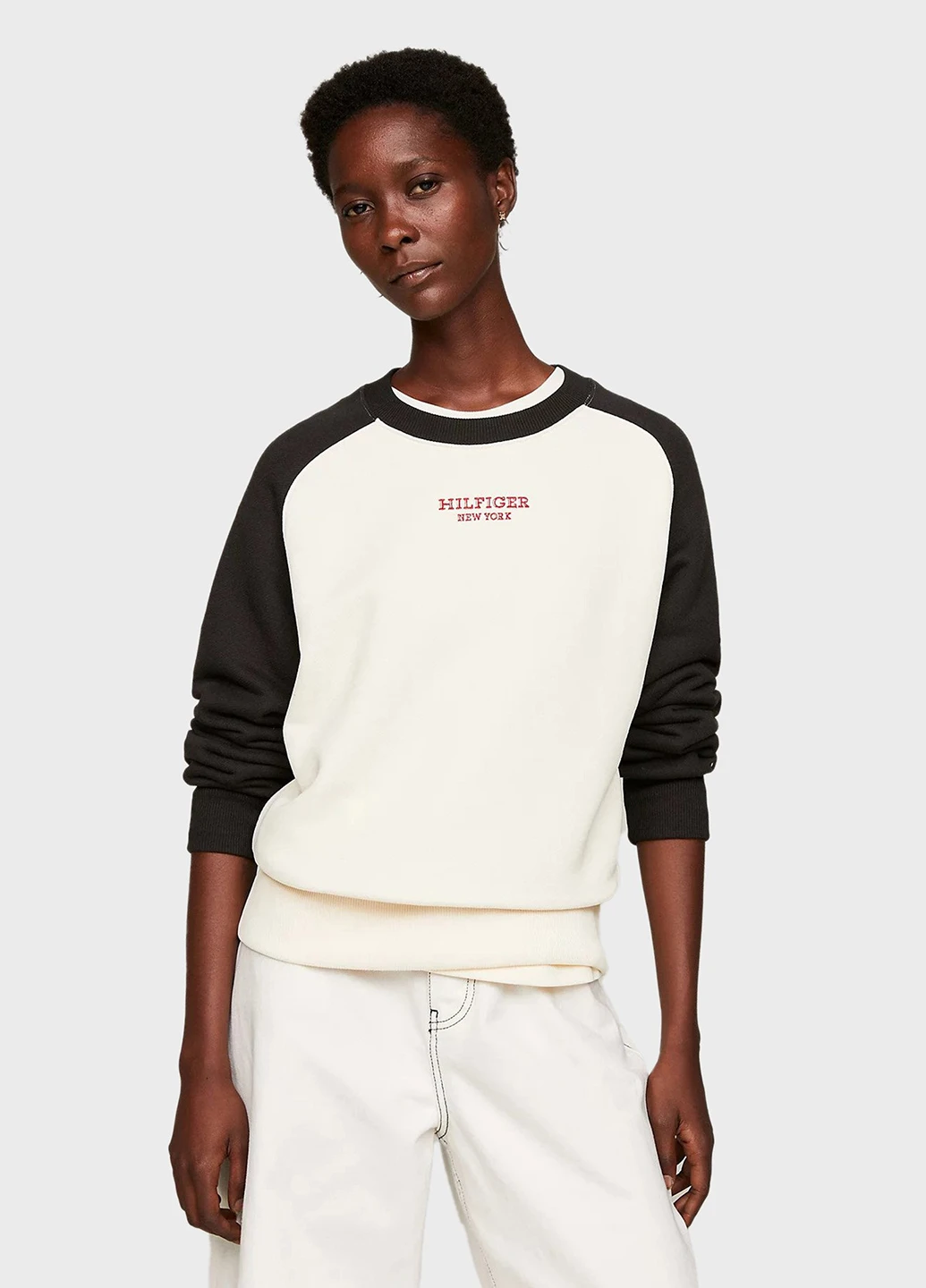 Бежевий світшот Tommy Hilfiger колор блок вишивка (306825625)