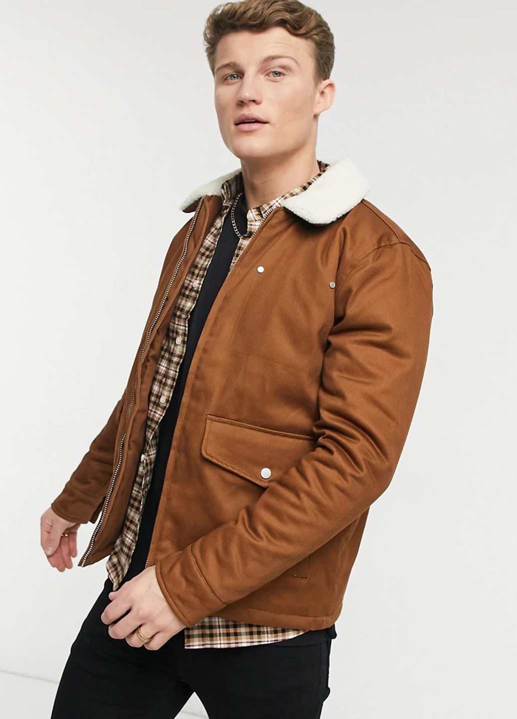 Светло-коричневая демисезонная куртка Topshop
