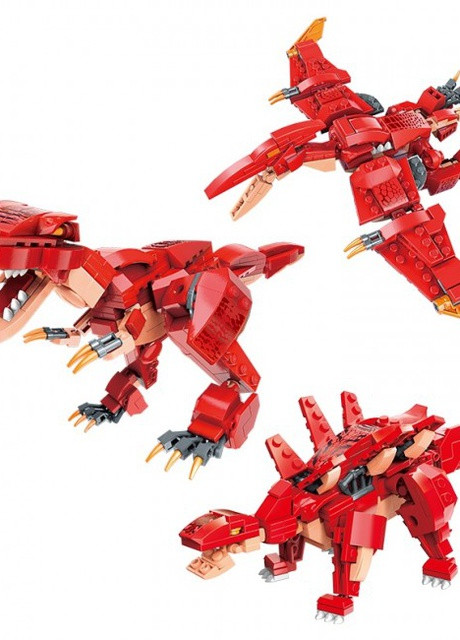 42106 Динозаври 3в1, червоний, 287 дет Qman (253827804)