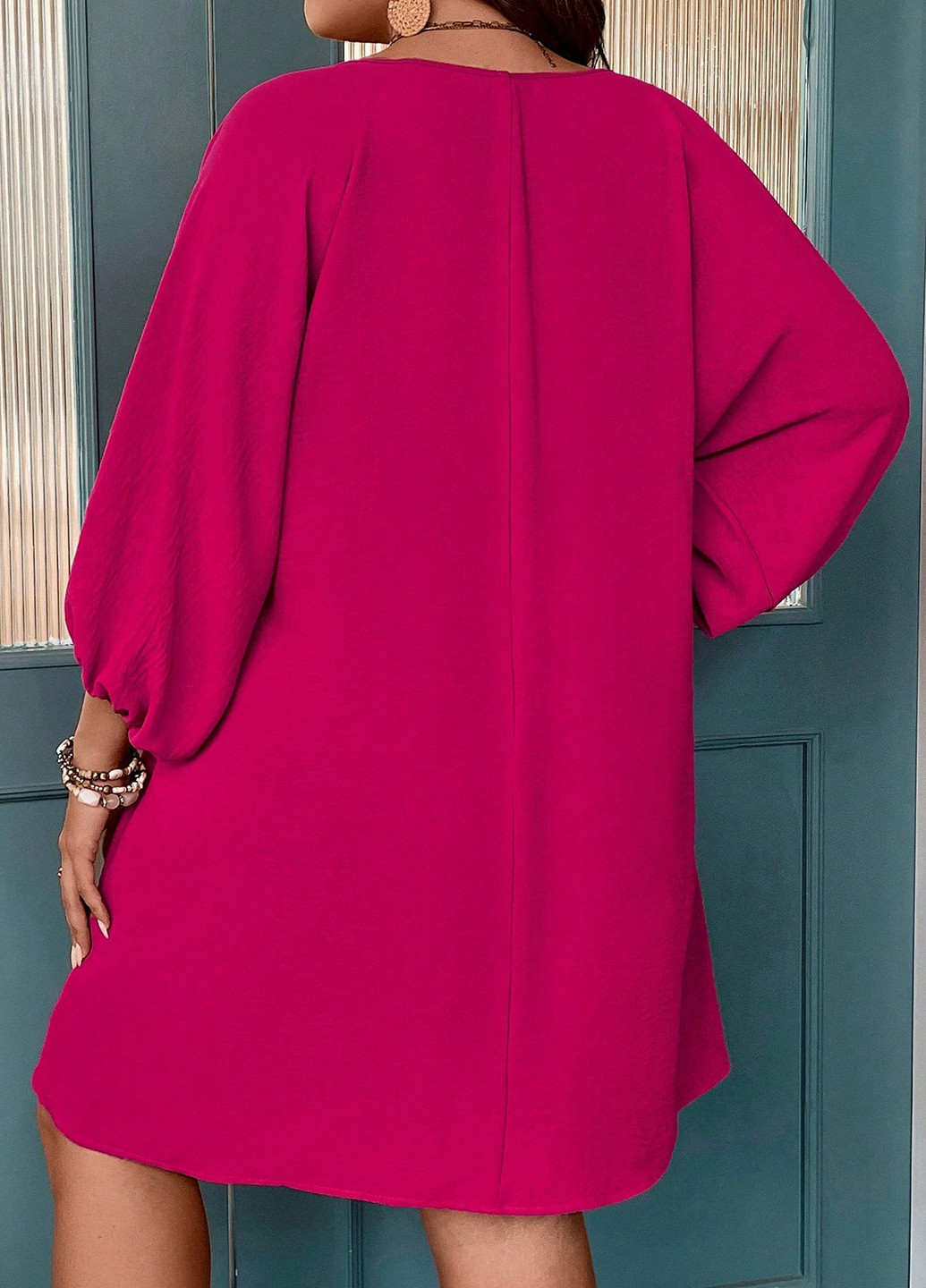 Розовое кэжуал платье SHEIN однотонное