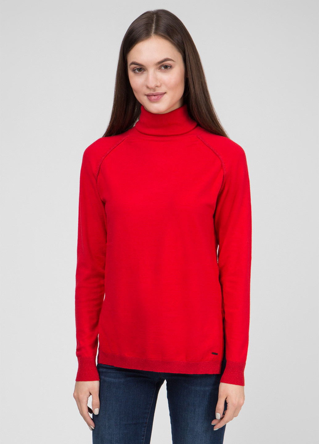 Красный демисезонный свитер хомут Preppy
