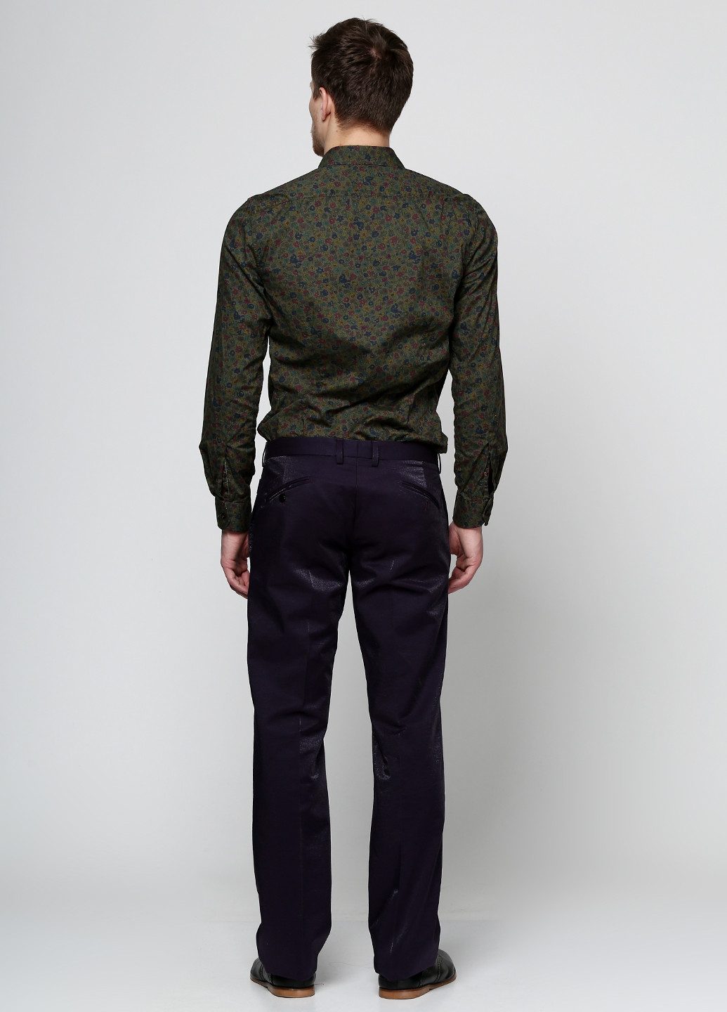 Фиолетовые классические демисезонные прямые брюки John Richmond