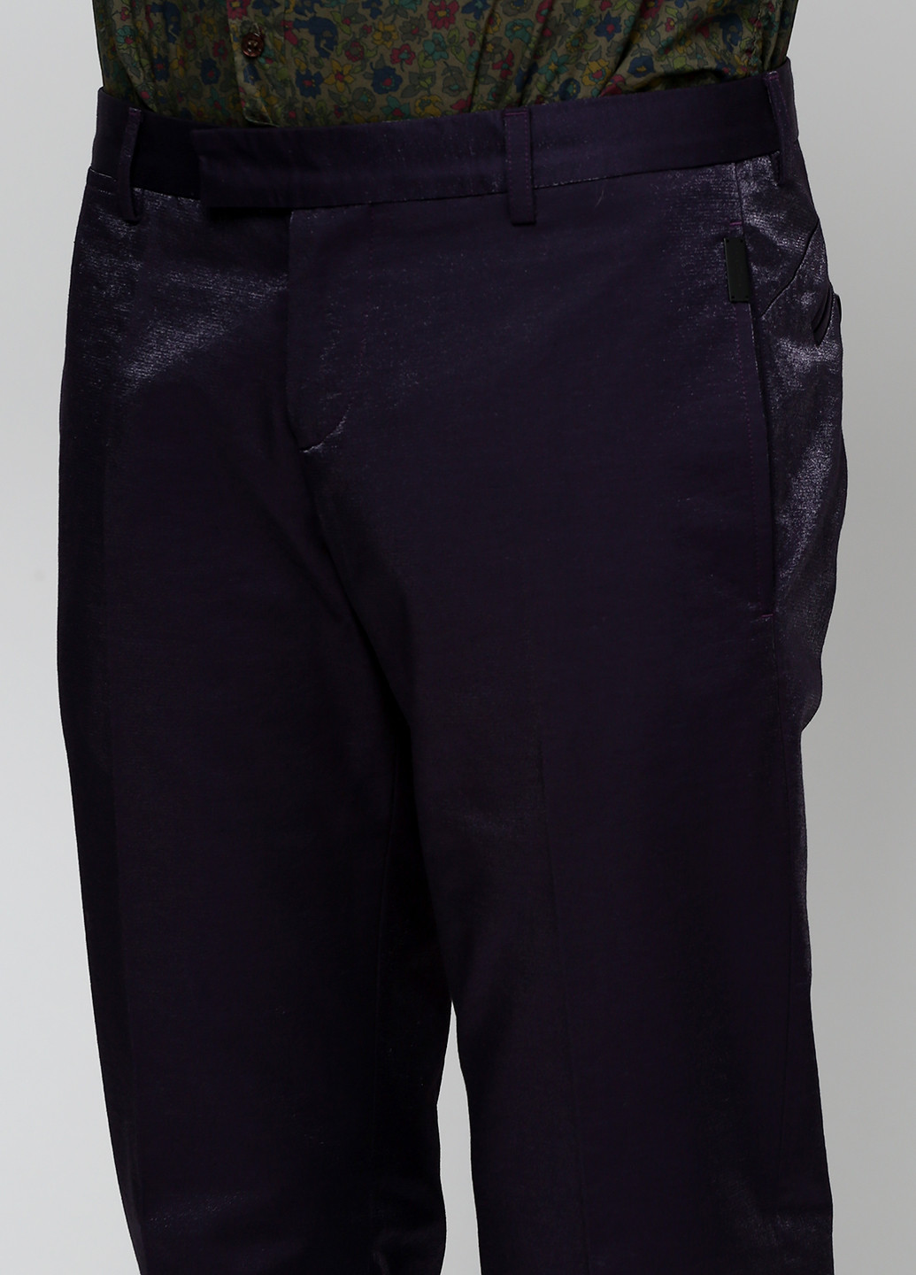 Фиолетовые классические демисезонные прямые брюки John Richmond