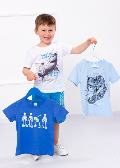 Синяя летняя набор футболок для мальчика (3шт.) Носи своє 6021