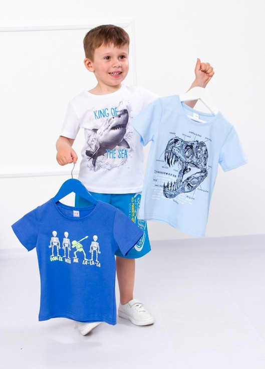 Синя літня набір футболок для хлопчика (3шт.) Носи своє 6021