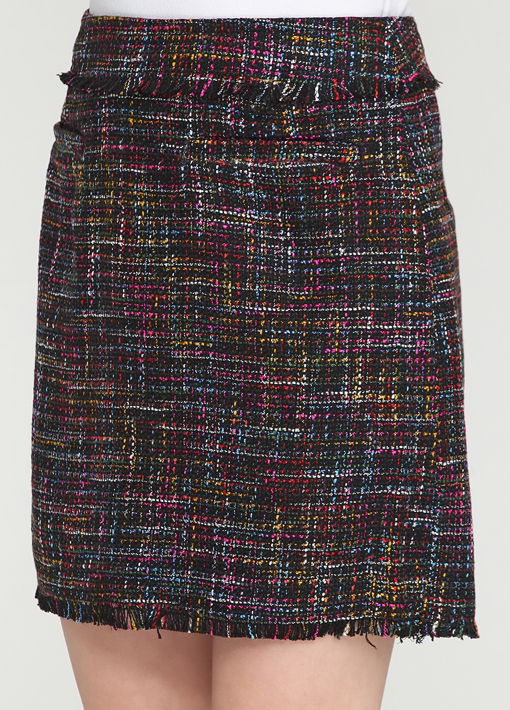 Черная кэжуал с абстрактным узором юбка H&M мини