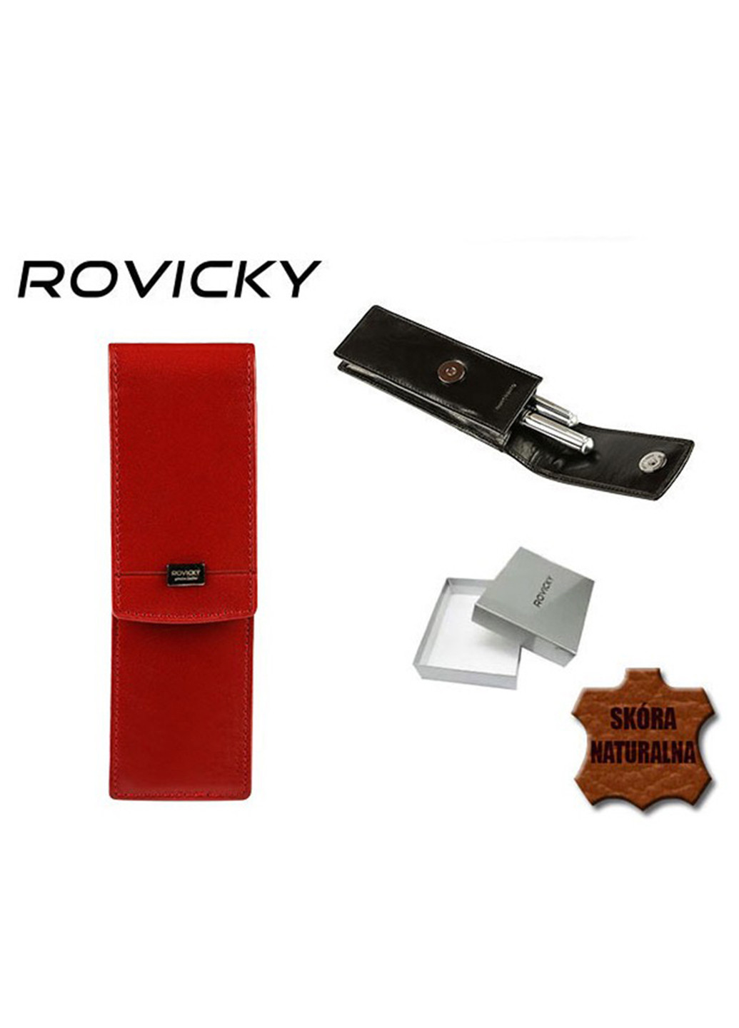Футляр для ручек кожаный красный CPR-042 red Rovicky (220631675)