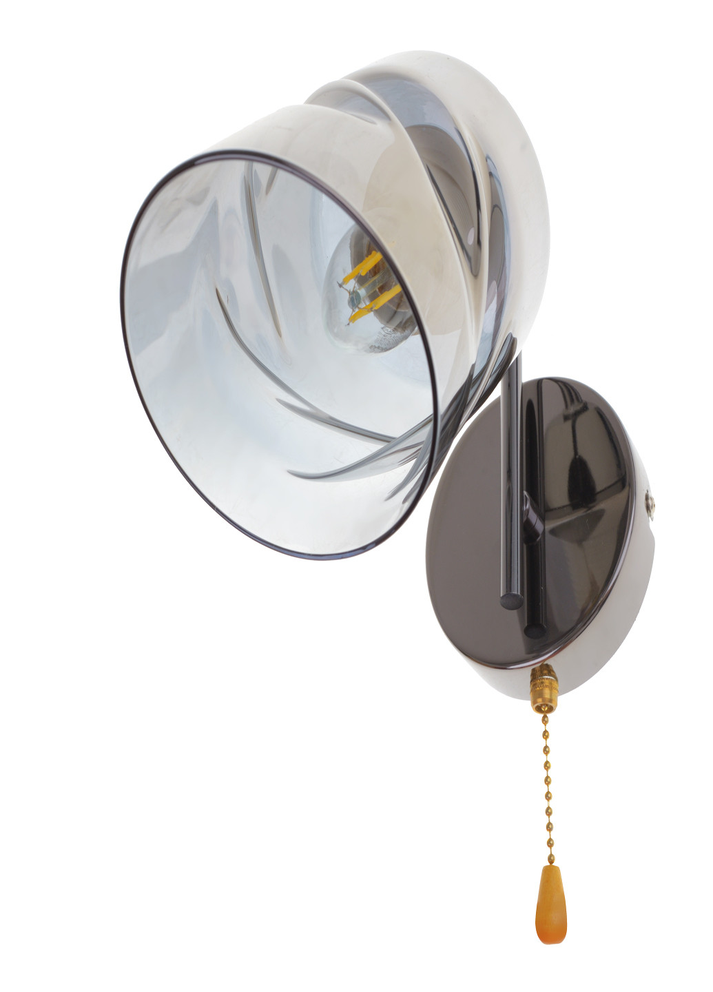 Бра зі скляним плафоном LK-723W/1 E27 BK+CH Brille (242444974)