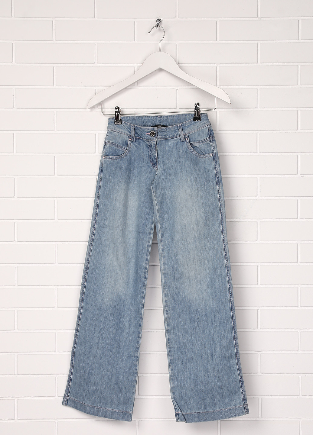 Голубые демисезонные со средней талией джинсы Parrot