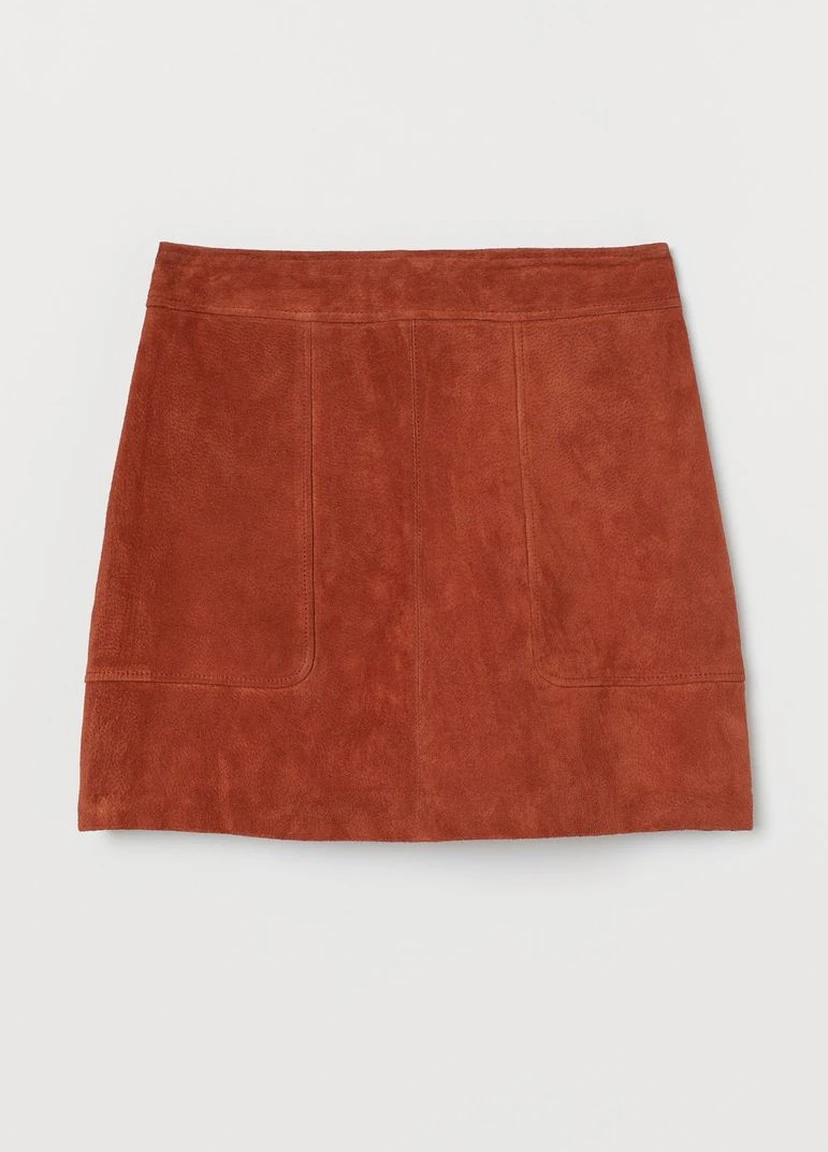 Медная кэжуал однотонная юбка H&M