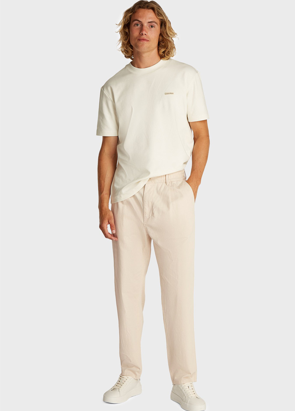 Бежевые кэжуал летние прямые брюки Tommy Jeans