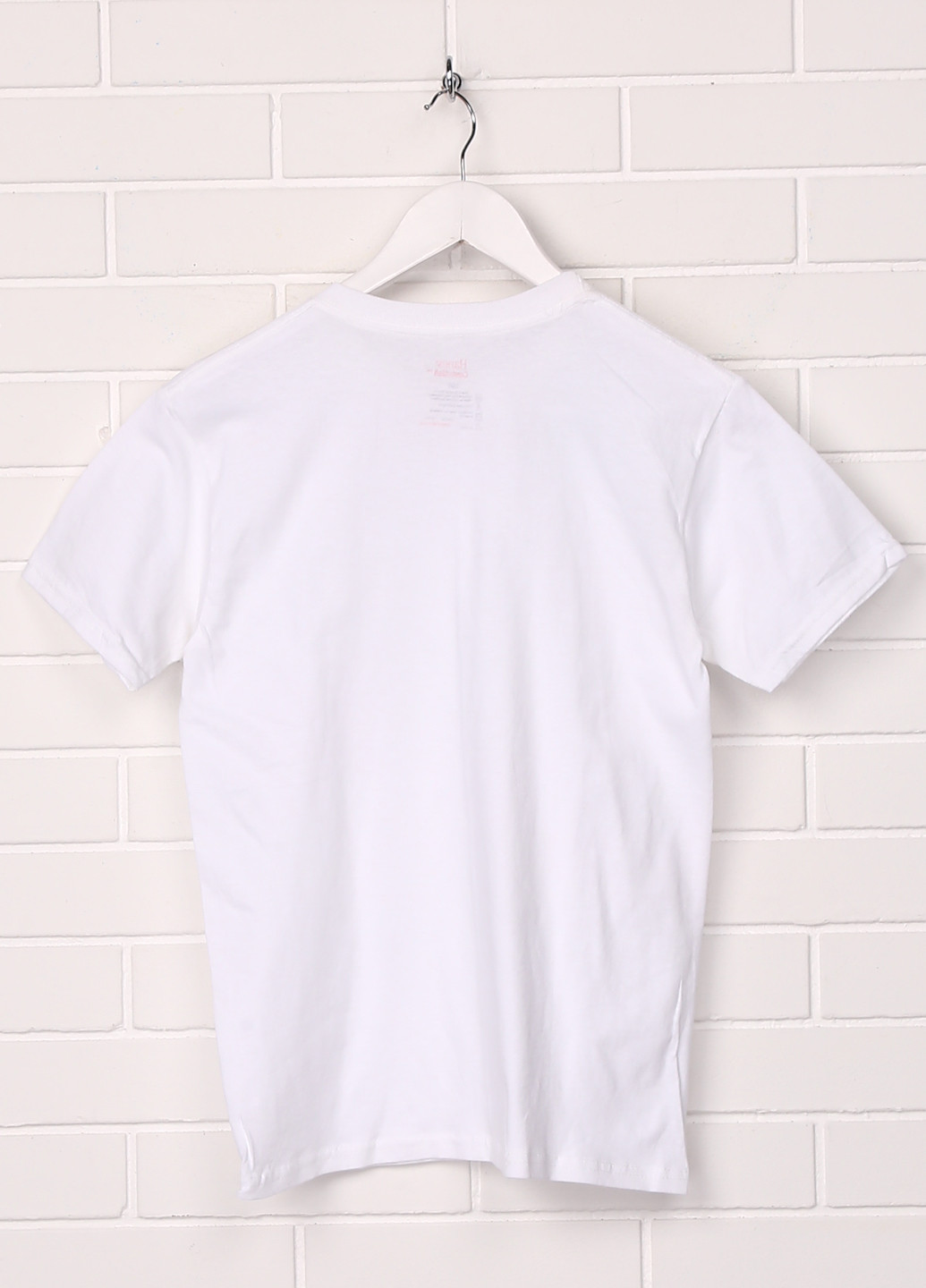 Белая демисезонная футболка с коротким рукавом Hanes