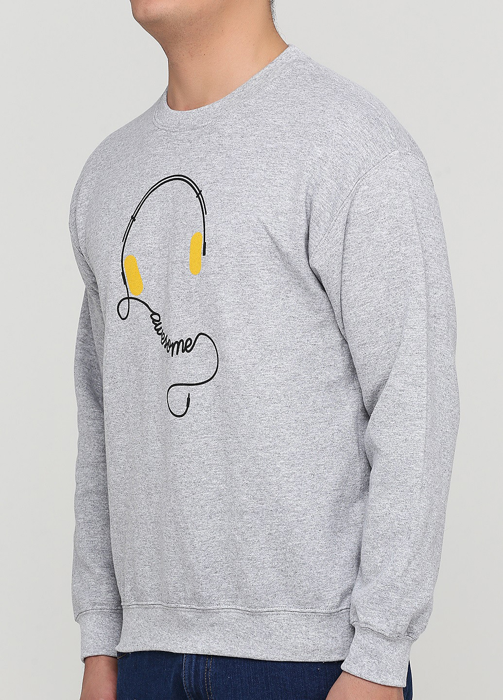 Світло-сірий світшот Omaze малюнок без декору (361960089)