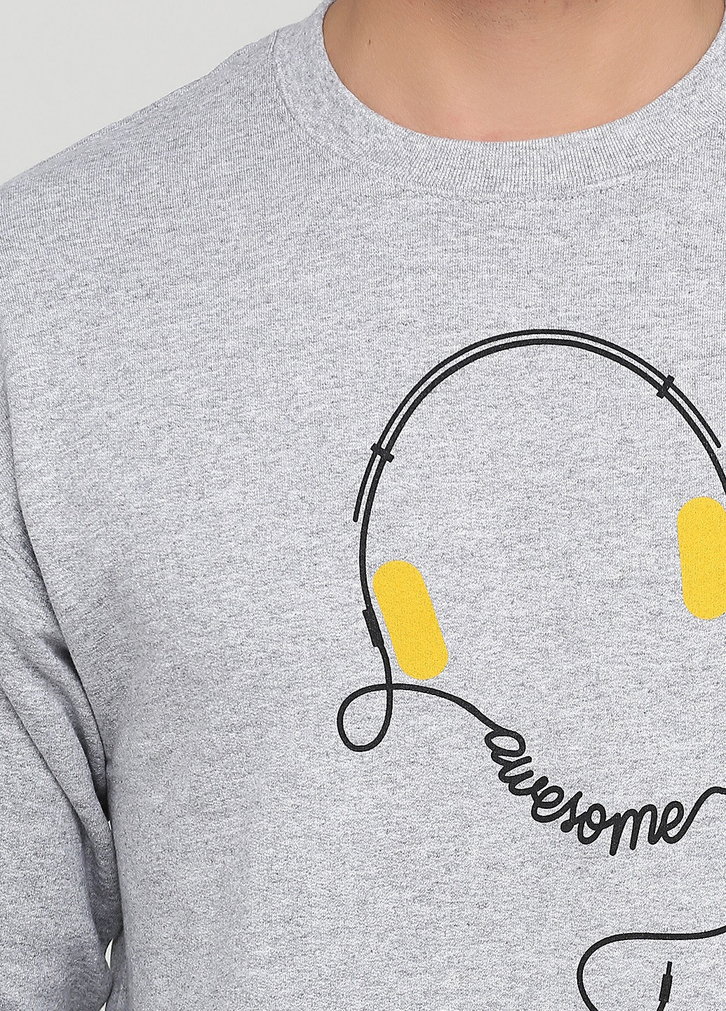 Світло-сірий світшот Omaze малюнок без декору (361960089)