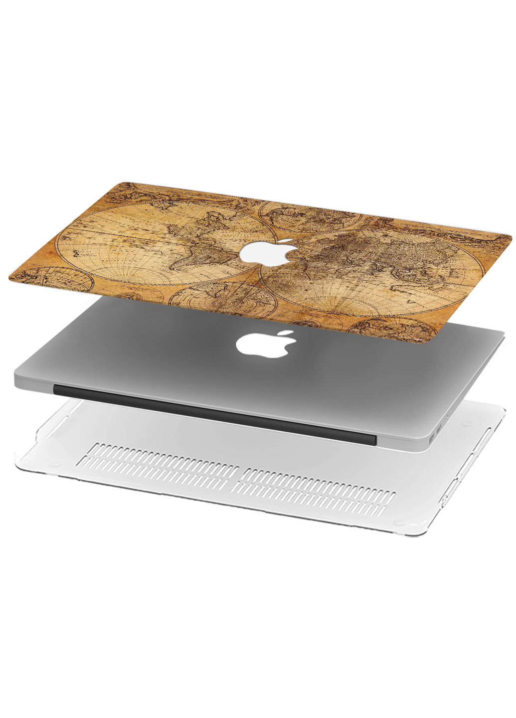 Чехол пластиковый для Apple MacBook Pro Retina 15 A1398 Старинная карта мира (Vintage world map) (6353-2375) MobiPrint (218858920)