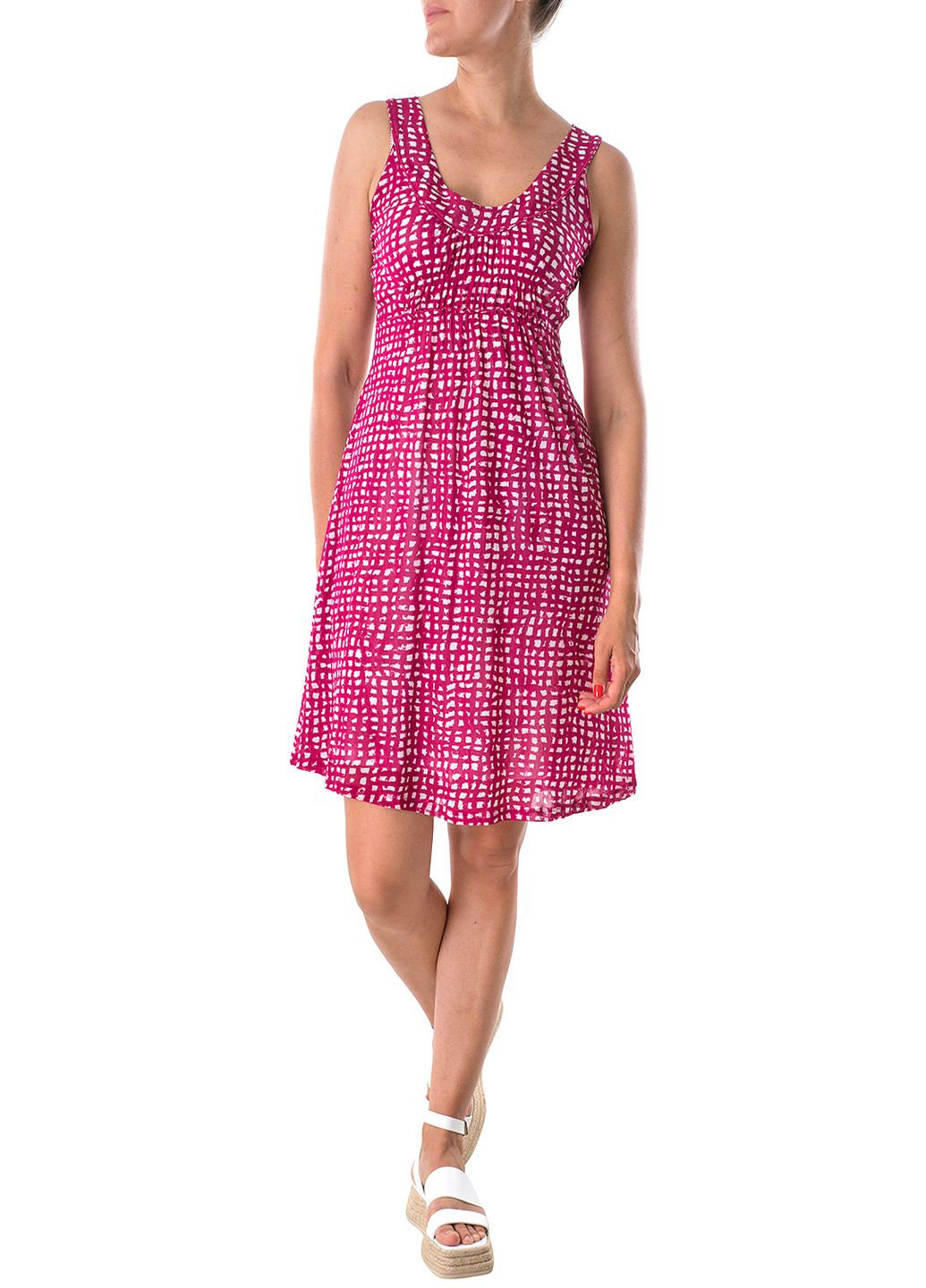 Бордовое кэжуал платье Marc Aurel однотонное