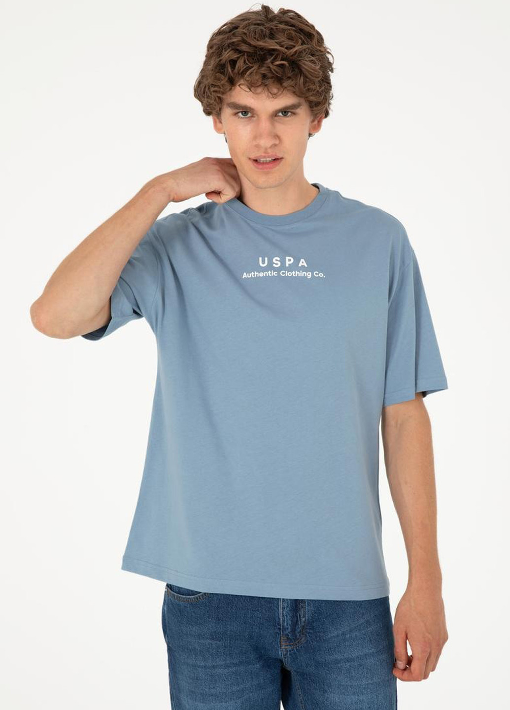 Серо-голубая футболка U.S. Polo Assn.