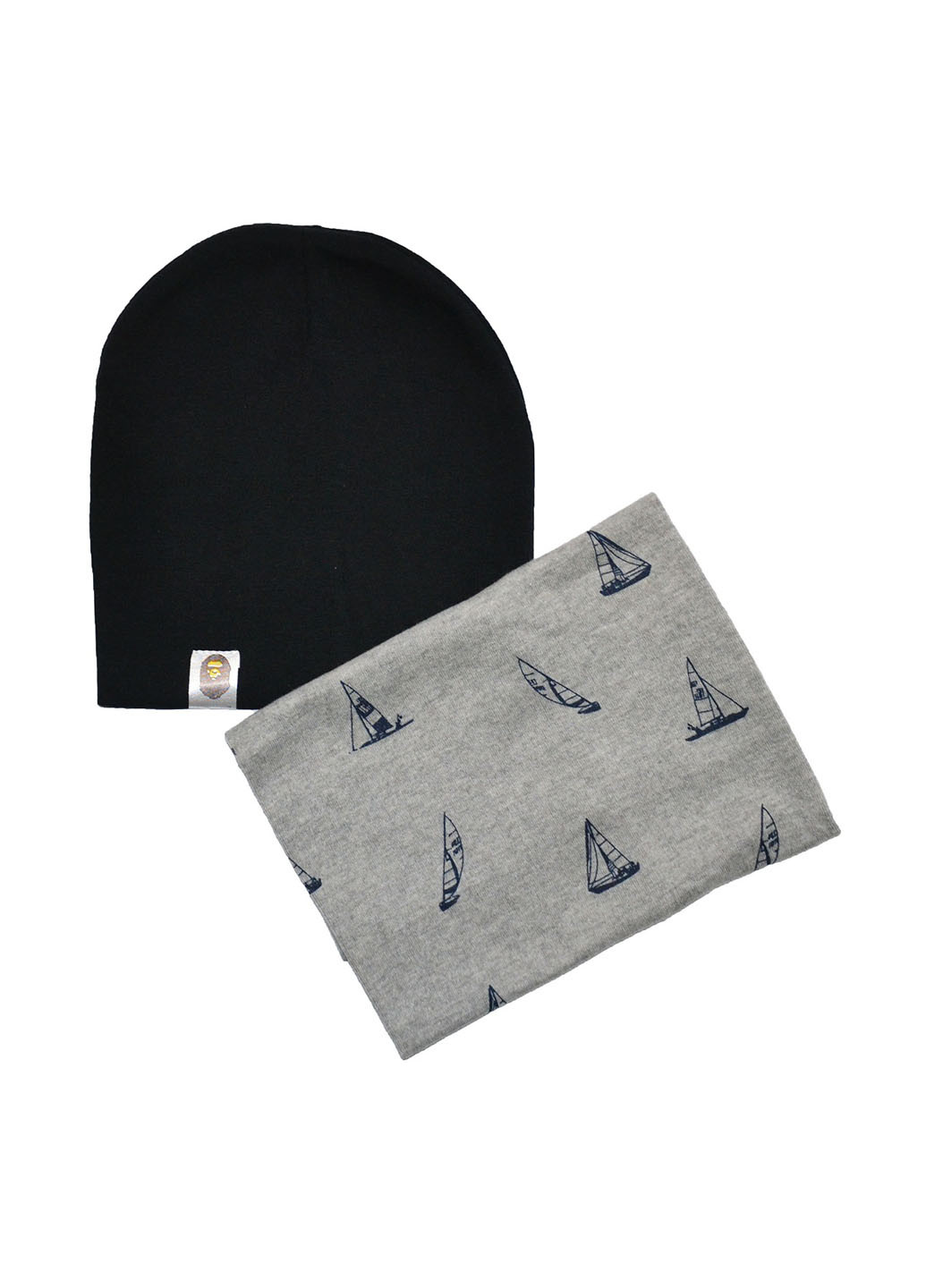Черный демисезонный комплект (шапка, шарф-снуд) Sweet Hats