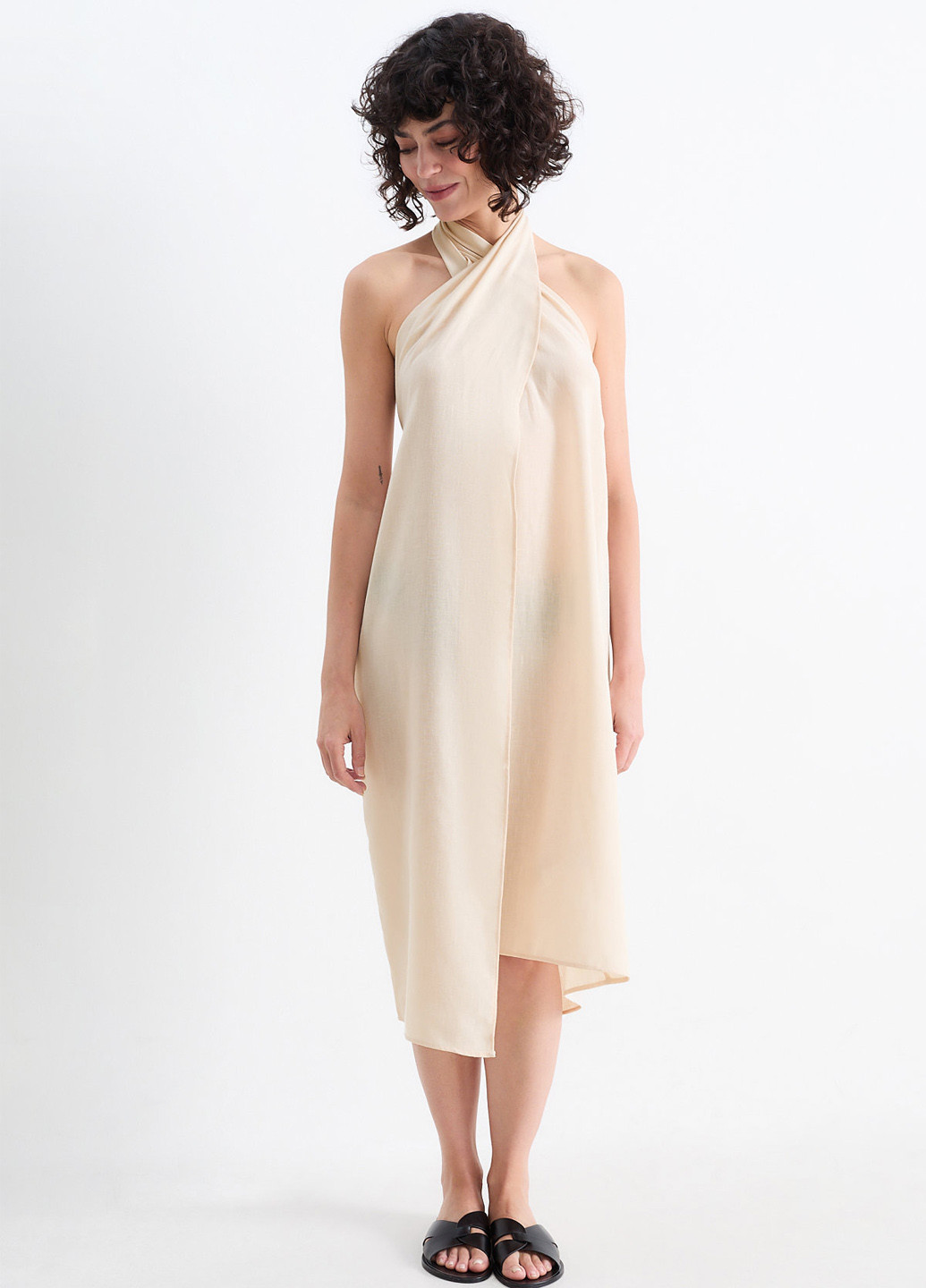 Молочное пляжное платье платье-трансформер C&A однотонное