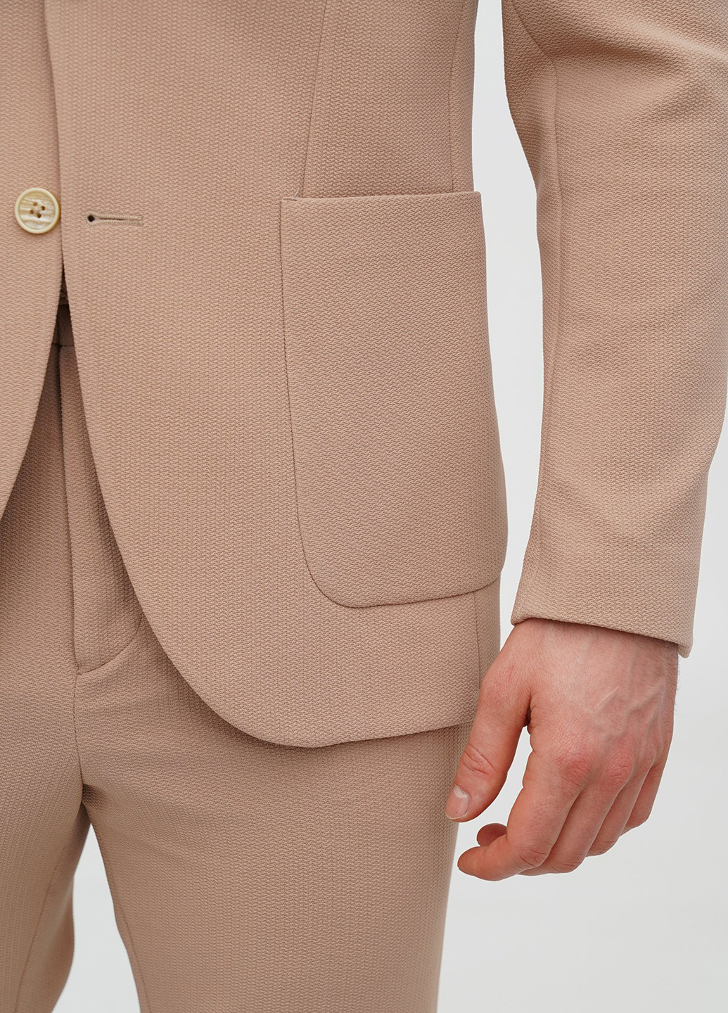 Бежевий демісезонний костюм (піджак, штани) брючний Trend Collection